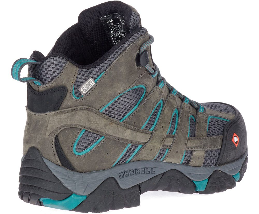 Kozaki Merrell Damskie Brązowe - Moab Vertex Mid Waterproof Comp Toe Work - 182956-KYV